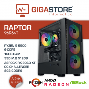 Desktop Gaming RAPTOR-96R5V1 RYZEN 5 5500 16GB RAM 512GB SSD W11